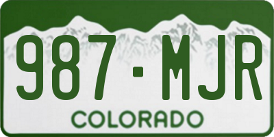 CO license plate 987MJR