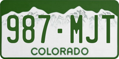 CO license plate 987MJT