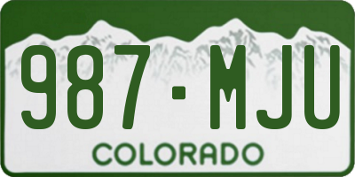 CO license plate 987MJU