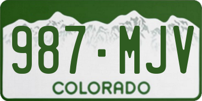 CO license plate 987MJV
