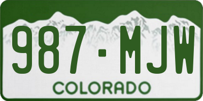 CO license plate 987MJW