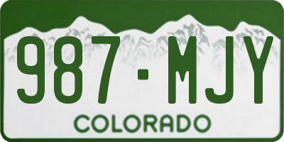 CO license plate 987MJY
