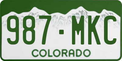 CO license plate 987MKC