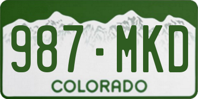 CO license plate 987MKD