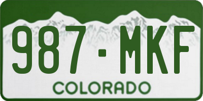 CO license plate 987MKF