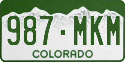 CO license plate 987MKM