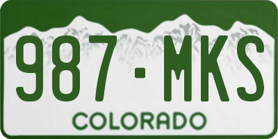 CO license plate 987MKS