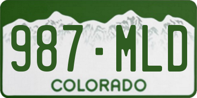 CO license plate 987MLD