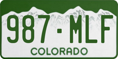 CO license plate 987MLF
