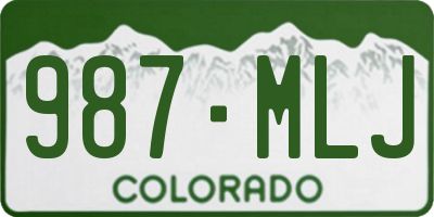 CO license plate 987MLJ