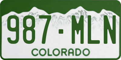 CO license plate 987MLN