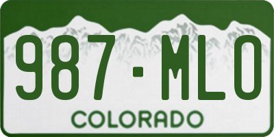 CO license plate 987MLO