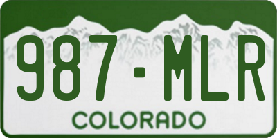 CO license plate 987MLR