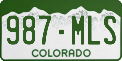 CO license plate 987MLS