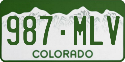 CO license plate 987MLV