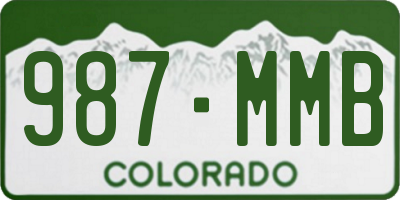 CO license plate 987MMB
