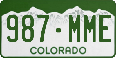 CO license plate 987MME