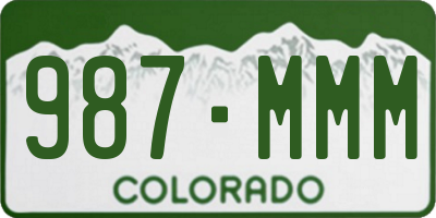 CO license plate 987MMM