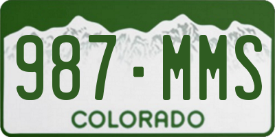 CO license plate 987MMS
