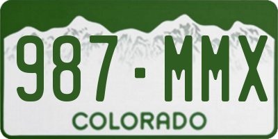 CO license plate 987MMX