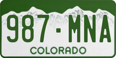 CO license plate 987MNA