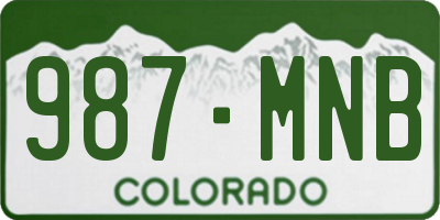 CO license plate 987MNB
