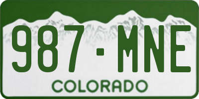 CO license plate 987MNE