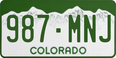 CO license plate 987MNJ