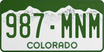CO license plate 987MNM