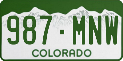 CO license plate 987MNW
