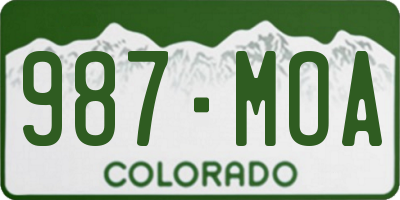 CO license plate 987MOA