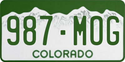 CO license plate 987MOG