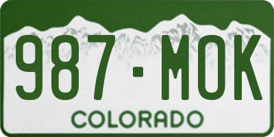 CO license plate 987MOK