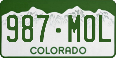 CO license plate 987MOL