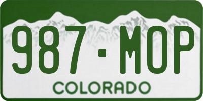 CO license plate 987MOP