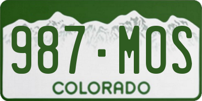 CO license plate 987MOS