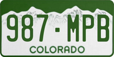 CO license plate 987MPB
