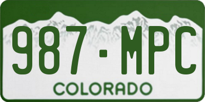CO license plate 987MPC