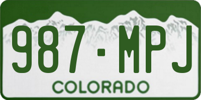 CO license plate 987MPJ