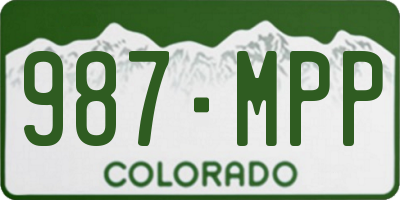 CO license plate 987MPP