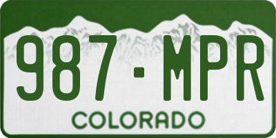 CO license plate 987MPR