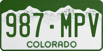 CO license plate 987MPV