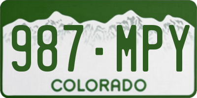 CO license plate 987MPY