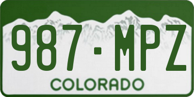 CO license plate 987MPZ