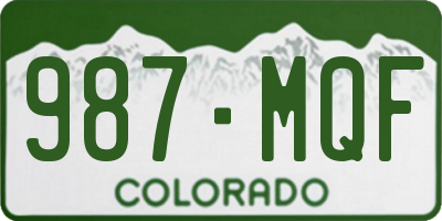 CO license plate 987MQF