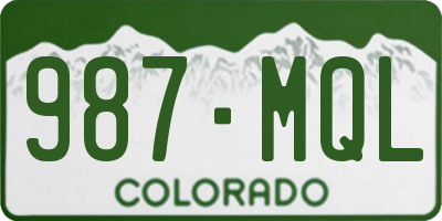 CO license plate 987MQL