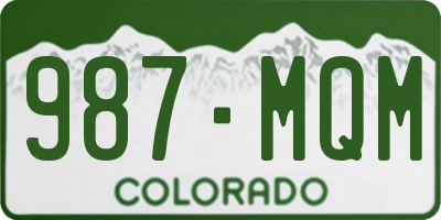 CO license plate 987MQM