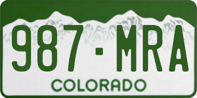 CO license plate 987MRA