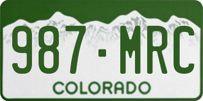 CO license plate 987MRC