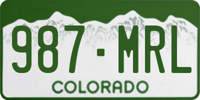 CO license plate 987MRL
